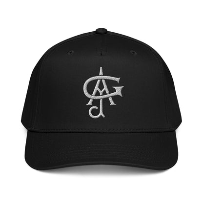 Black cap with white JAG logo on a white background