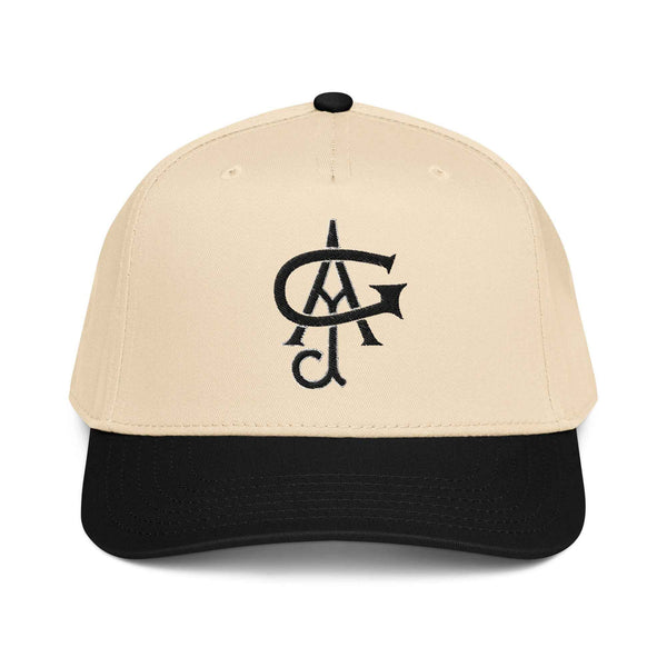 Black and natural JAG cap, front view
