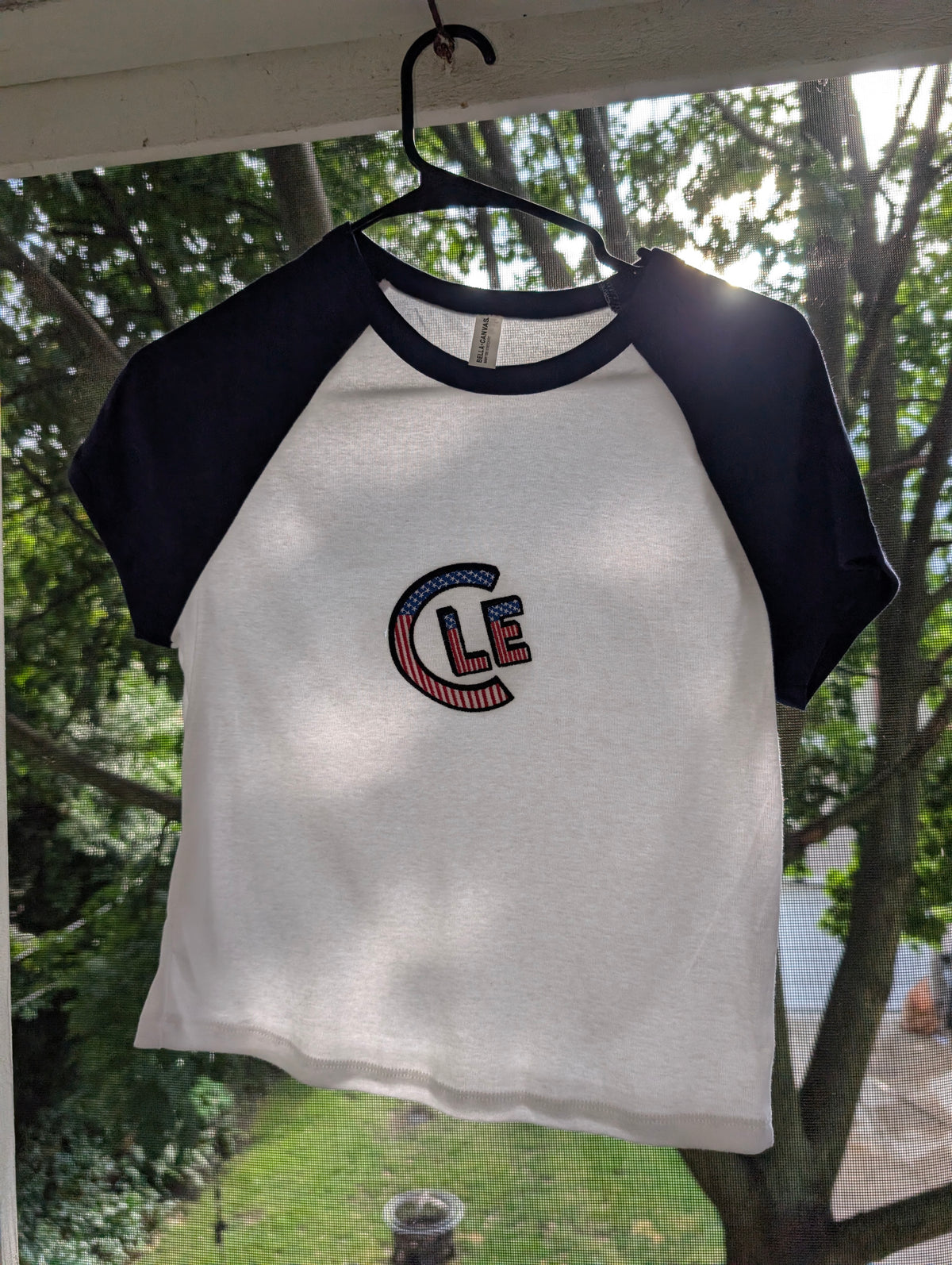 USA CLE Women's Micro Rib Raglan Baby Tee