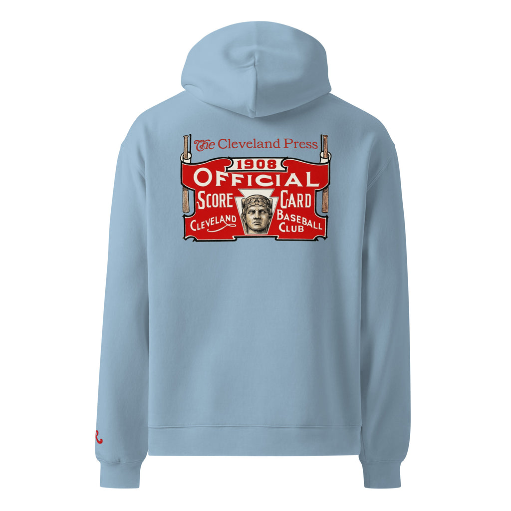 Carolina blue hoodie with a vintage-style graphic on the back against a white background