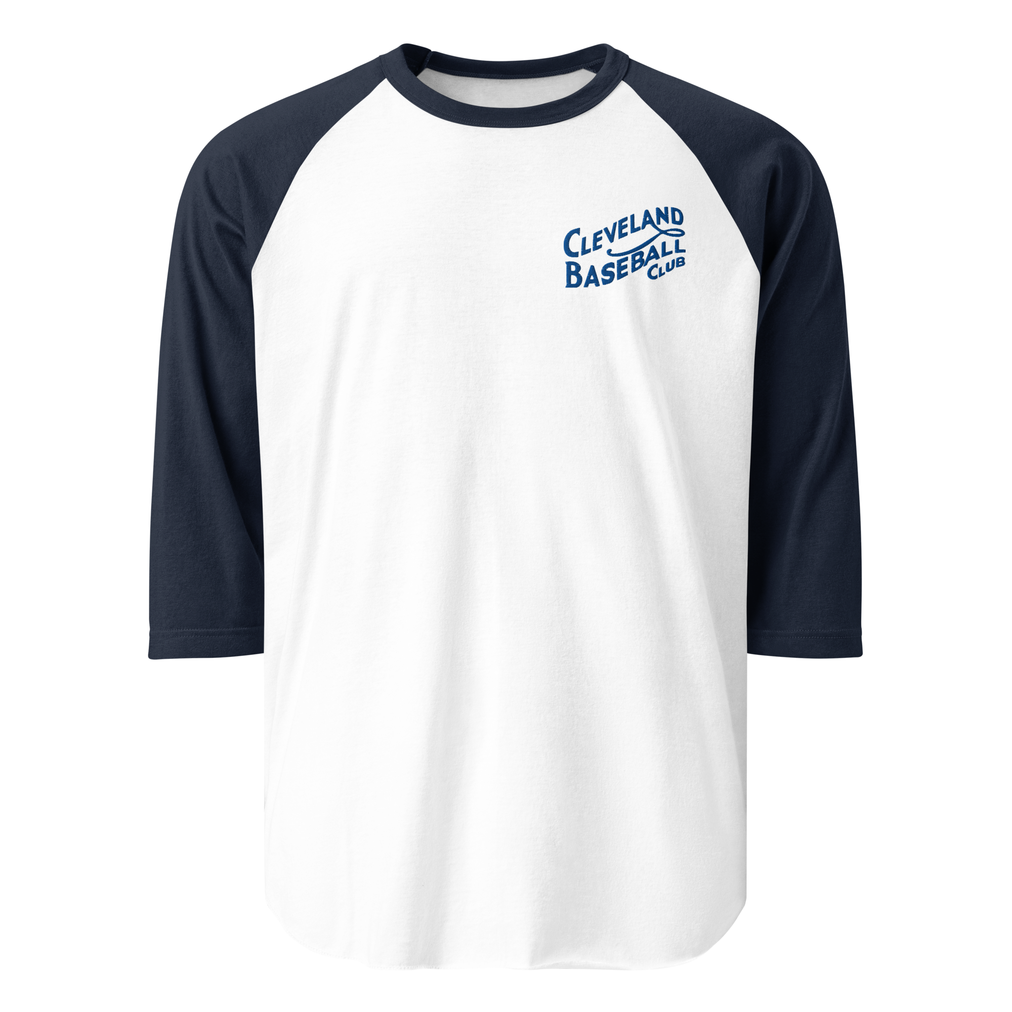 1908 Cleveland Baseball Club Baseball T-Shirt in white/navy, front view