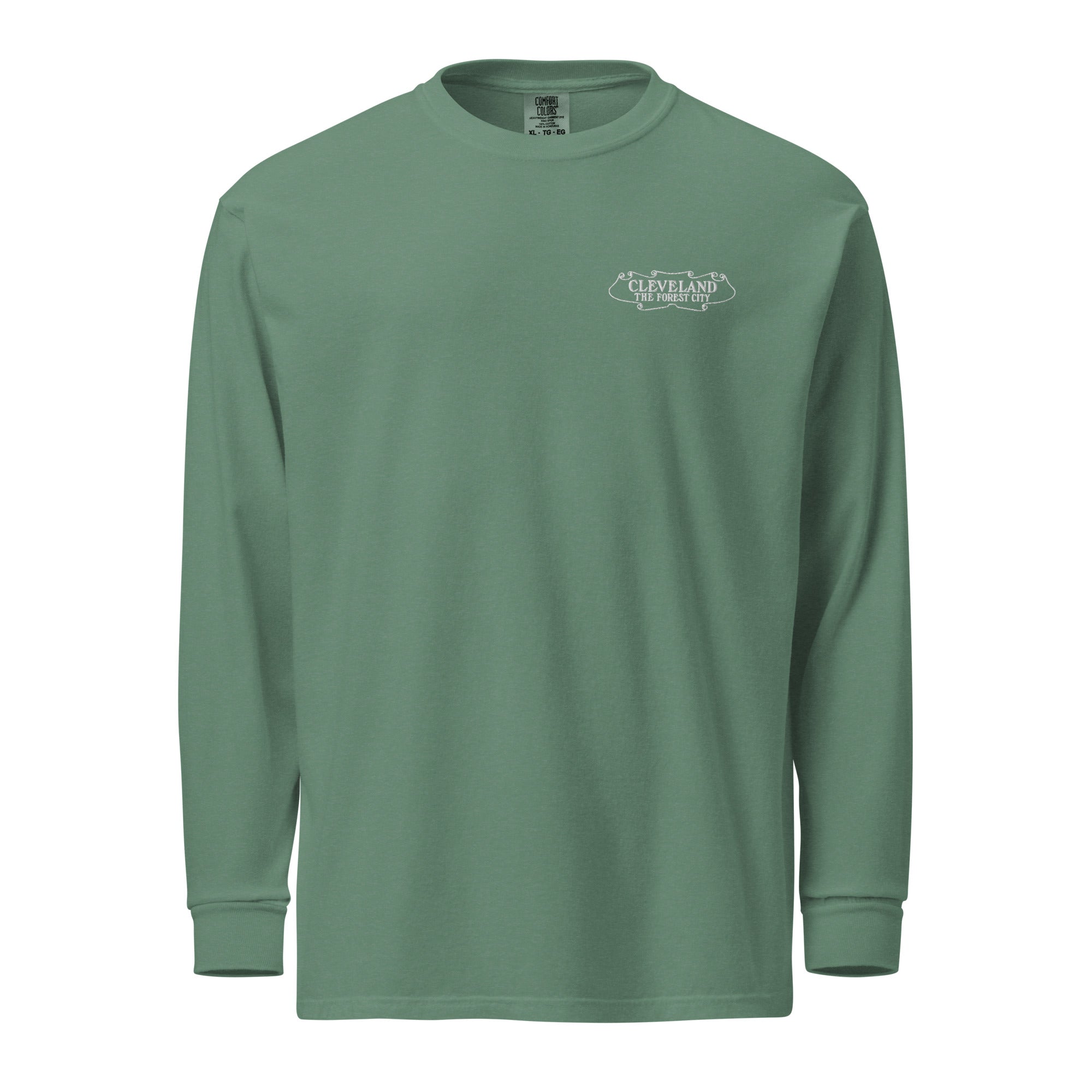 Light Green long-sleeve shirt with a logo on the chest against a white background