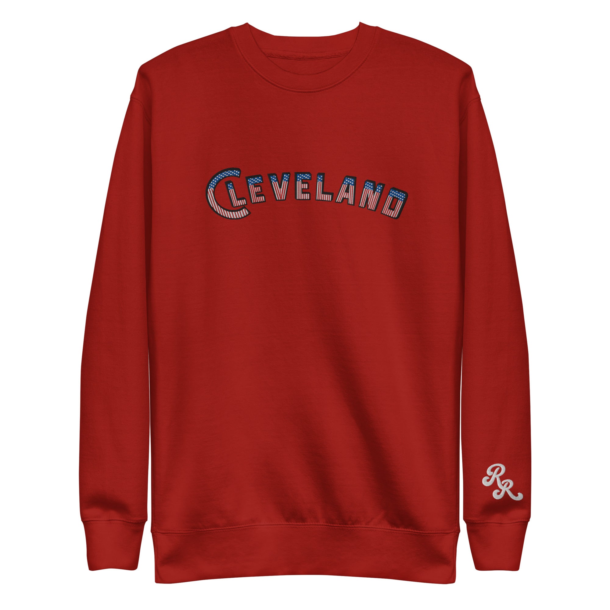 USA Cleveland Premium Sweatshirt in cardinal, front view